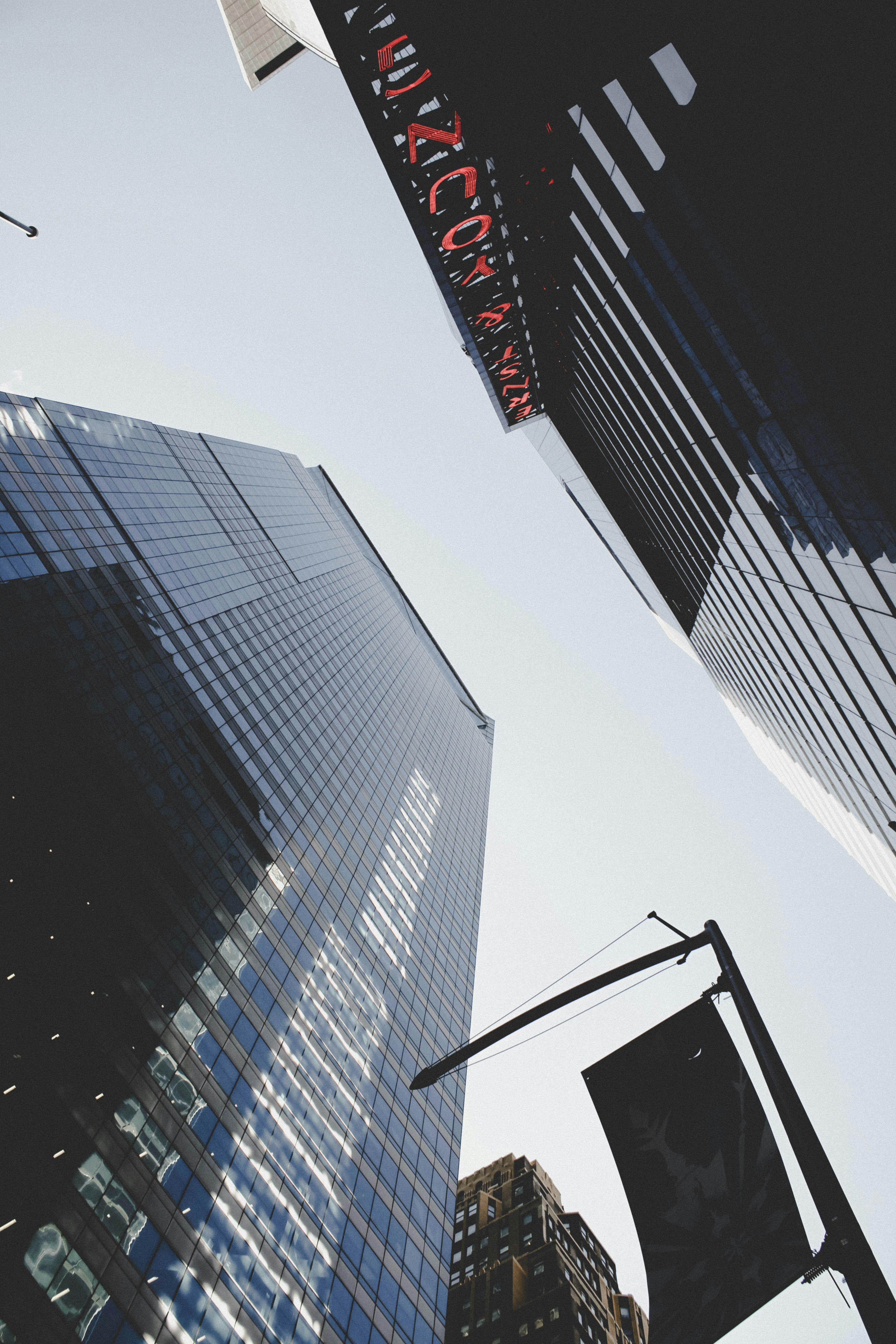 worms-eye view of tall building